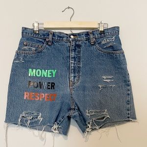 MONEY POWER RESPECT HIGH WAIST SHORTS